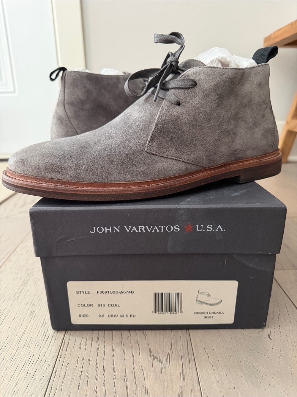 John Varvatos Gray Suede Chukka Boots